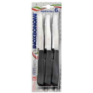 Inoxbonomi Black Handled Knives x6